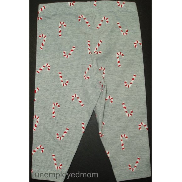 3M Christmas Leggings Little Girls Candy Cane Long Pant Trousers Holiday - Picture 3 of 4